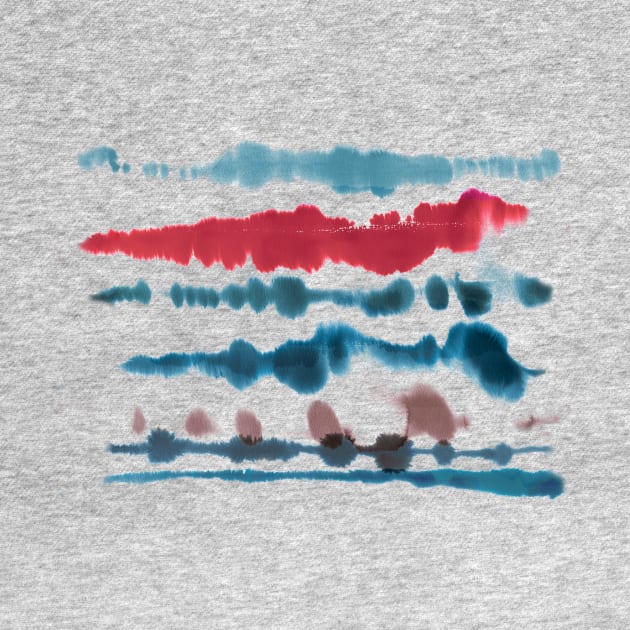 Soft Nautical Lines Blue Red by ninoladesign